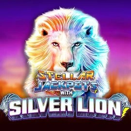 Official Jackpots logo: Stellar Jackpots with Silver Lion by Lightning Box Game at Zumobet Casino